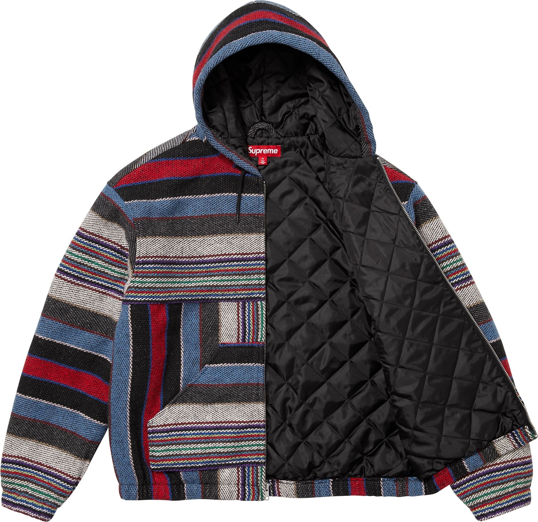 Woven Stripe Hooded Jacket view 11